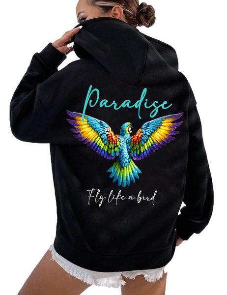 RMK Kapuzenpullover Damen Hoodie Papagei "Paradise" günstig online kaufen