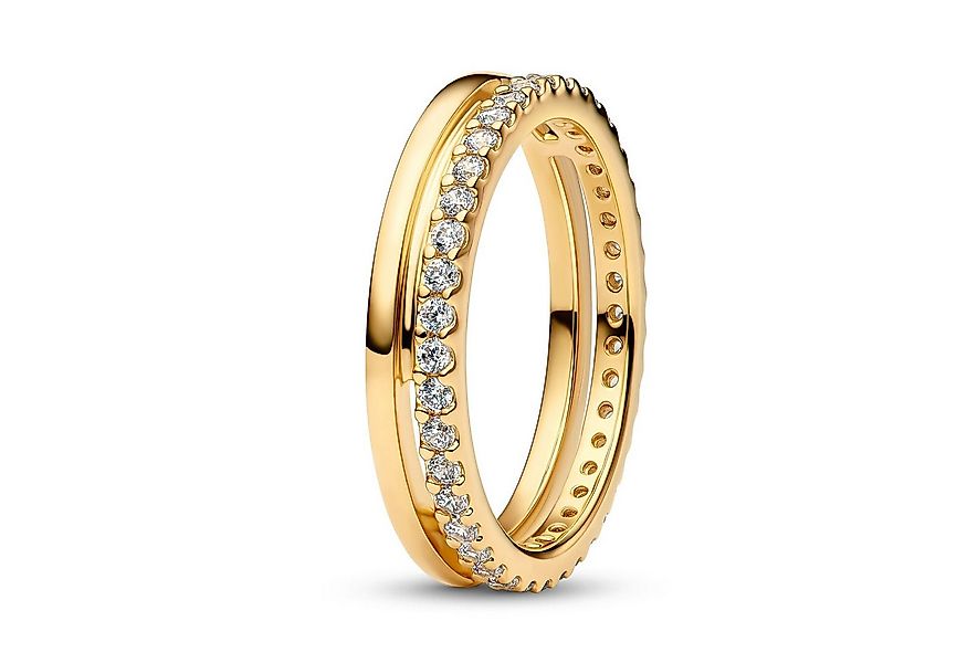 Pandora Fingerring Damen-Ring Doppelband Goldfarben günstig online kaufen