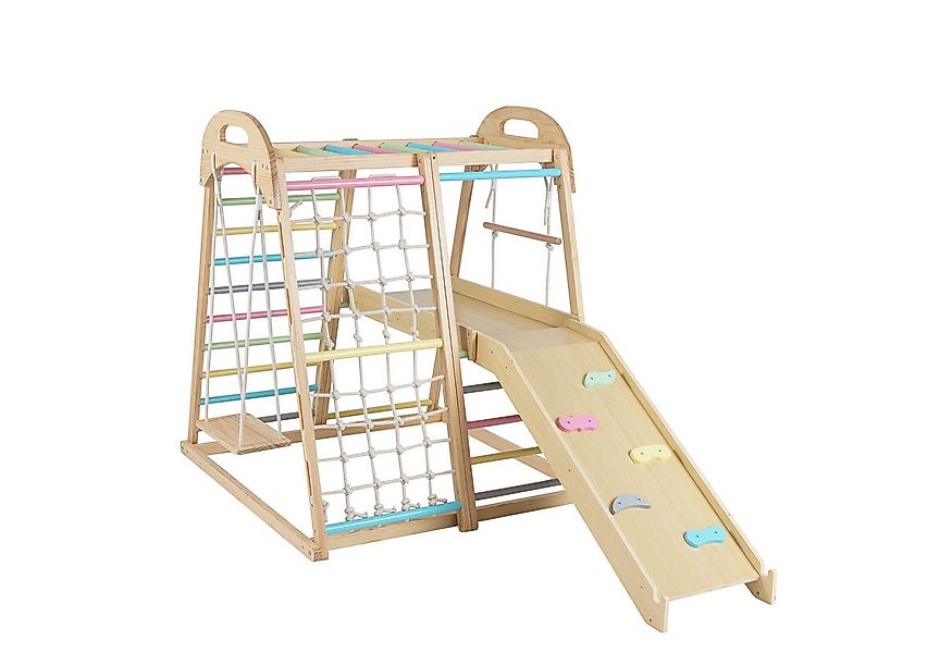 COSTWAY Klettergerüst, 8-in-1 Dschungelturngerät mit Rutsche, Schaukel günstig online kaufen