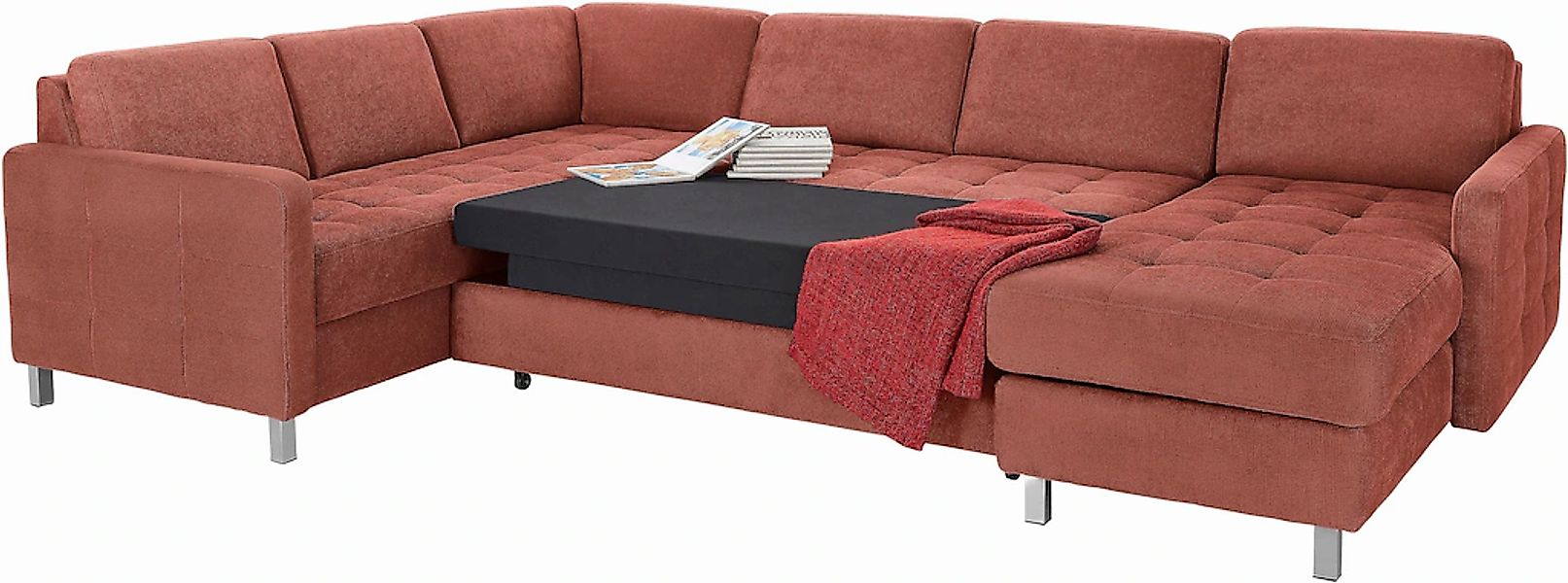 sit&more Wohnlandschaft »Pablo U-Form« wahlweise mit Bettfunktion und Bettk günstig online kaufen