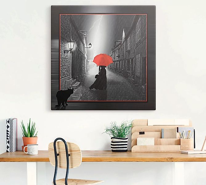 Artland Wandbild »Die Frau mit dem roten Schirm 2«, Frau, (1 St.), als Lein günstig online kaufen