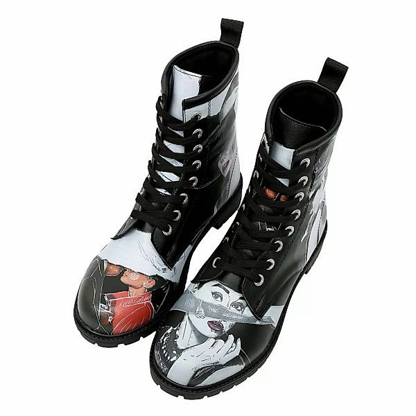 DOGO Schnürboots "Longe Boots Schnürstiefel Go Back To Being Yourself Black günstig online kaufen