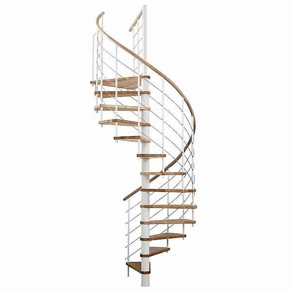 Minka Spindeltreppe Venezia Buche Weiß Ø 160 cm Geschosshöhe bis 305,5 cm günstig online kaufen