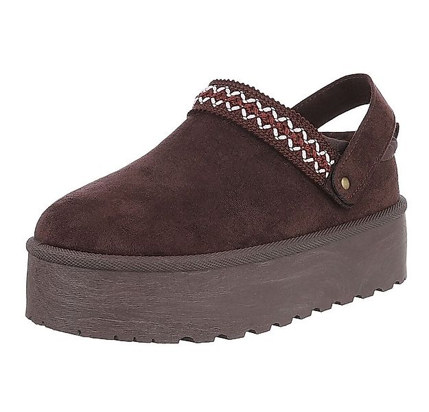 Ital-Design Bequeme Freizeitschuhe mit Riemen für Damen Snowboots (90169607 günstig online kaufen