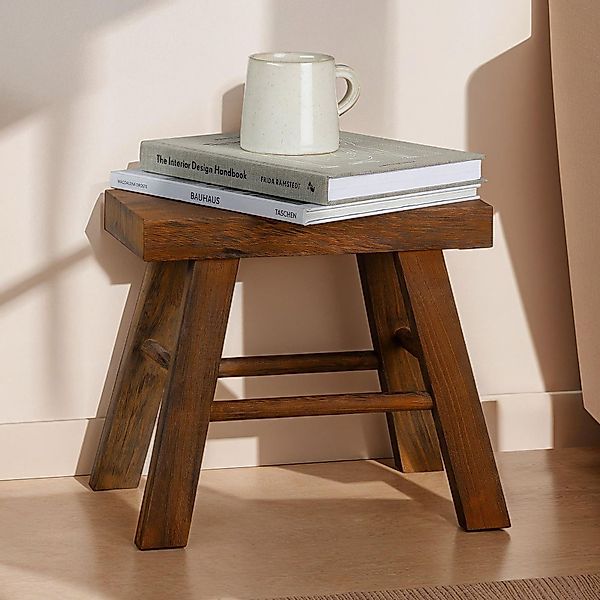 CARO-Möbel Sitzhocker ROSAL, Holzhocker aus Paulownia günstig online kaufen