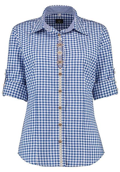 OS Trachten Trachtenbluse Flosa Langarmbluse mit Edelweiß-Stickerei auf der günstig online kaufen