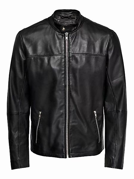Only & Sons Dean Leather Si 9131 Jacke S Black günstig online kaufen