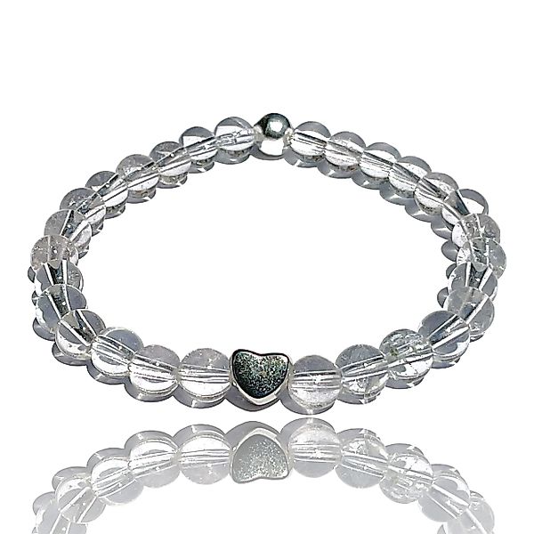 Steinfixx® Perlenarmband Edelsteinarmband aus klarem Bergkristall günstig online kaufen