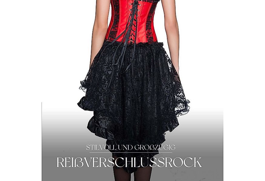 Refttenw A-Linien-Rock Damen Gothik Minirock mit Spitzenrand,Rock im Vintag günstig online kaufen