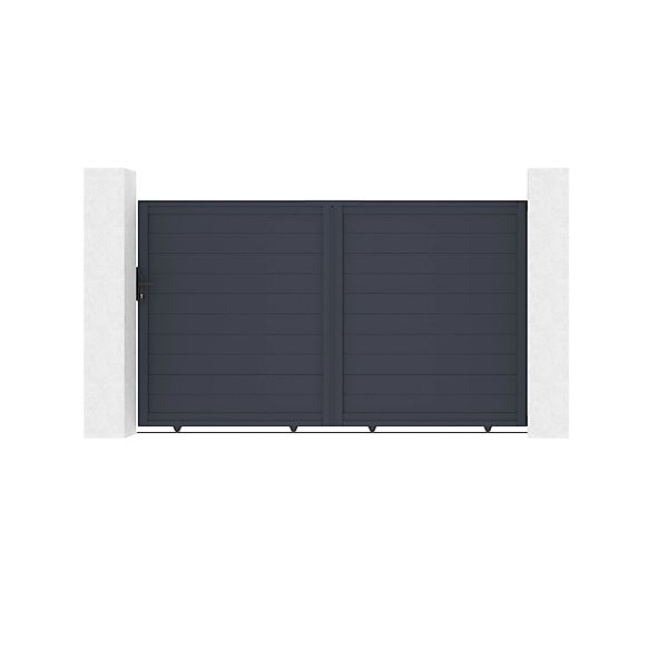 Casanoov Schiebetor 3M Eiger H 180Cm & Gartentür 1M Eiger H 180Cm Aluminium günstig online kaufen