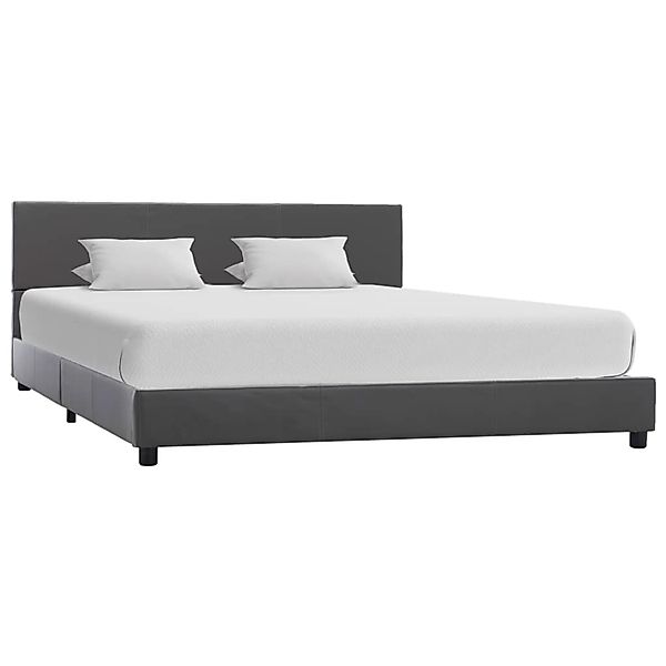 vidaXL Bettgestell Grau Kunstleder 140x200 cm 284777 günstig online kaufen