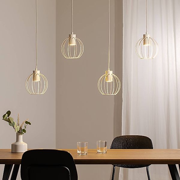 Hängelampe STARLIGHT, cremeweiß, 4-flg. Länge 100 cm Metall günstig online kaufen