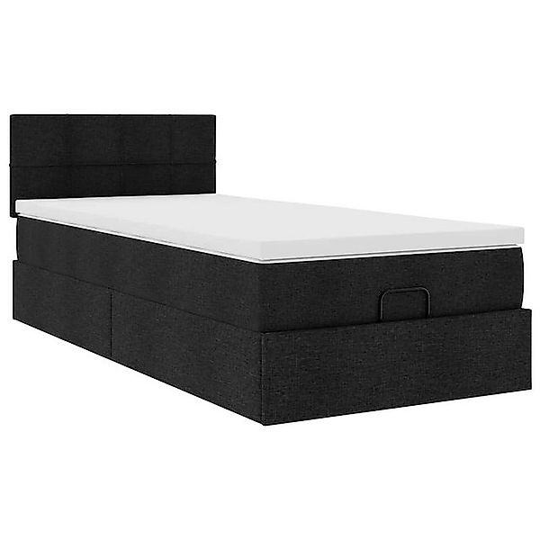 vidaXL Bett Ottoman-Bett mit Matratze Schwarz 90x190 cm Stoff günstig online kaufen