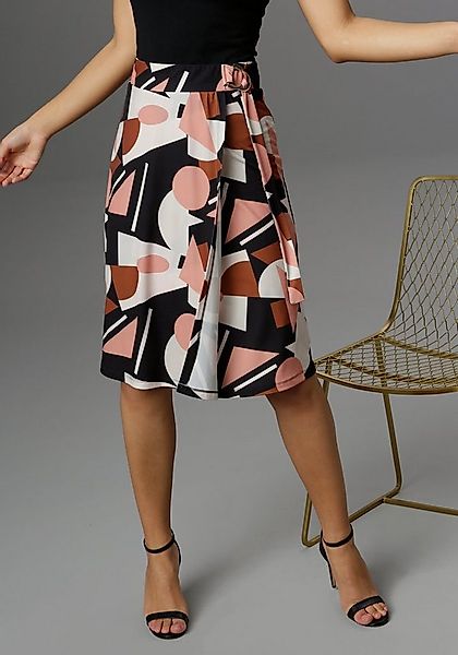 Aniston SELECTED Sommerrock mit Schnallen und grafischem Druck günstig online kaufen