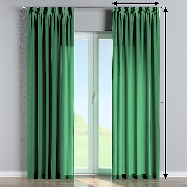 Gefütterter Vorhang mit Kräuselband, grün, Loneta (133-18) günstig online kaufen