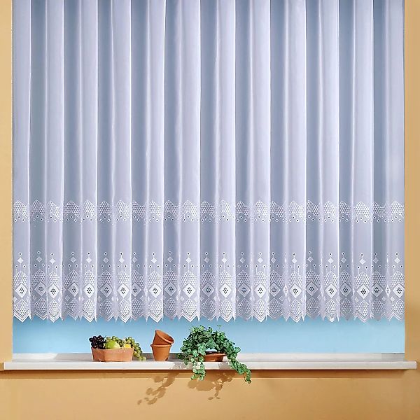 Weckbrodt Gardine "Santos" Kräuselband 1 Stk. tlg. echte Stickerei, Voile, günstig online kaufen