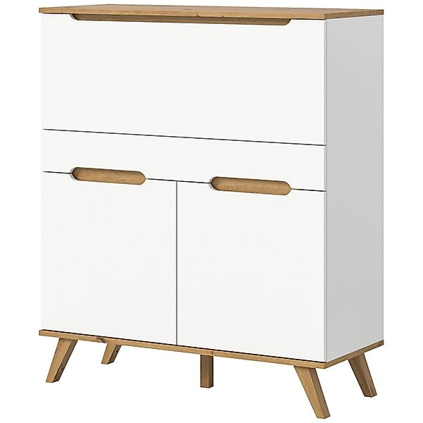 Inn.Furn Sekretär in Weiß und Eiche 100 cm Hygge günstig online kaufen