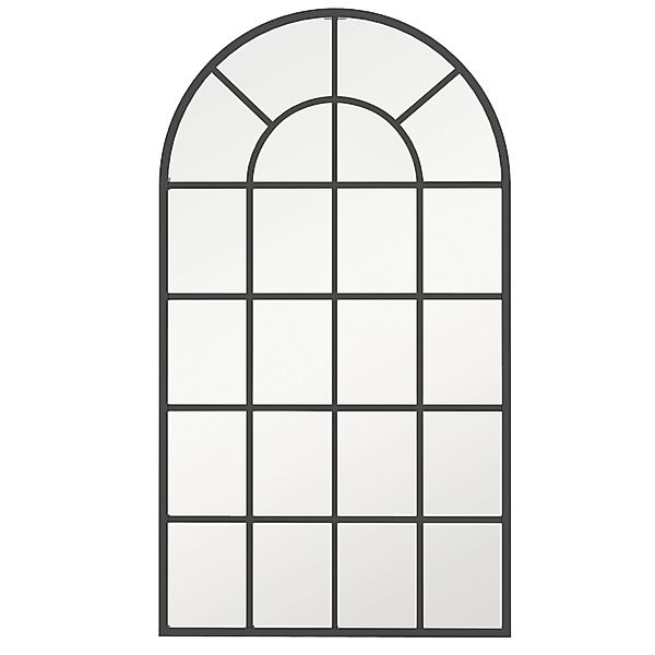 HOMCOM Wandspiegel Garderobenspiegel 110 x 65cm mit Metallrahmen Schwarz günstig online kaufen
