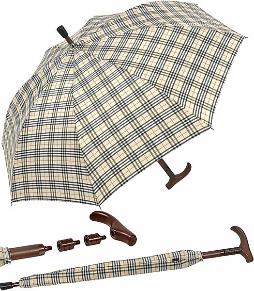 iX-brella Stockregenschirm Stützschirm Holzgriff höhenverstellbar sehr günstig online kaufen