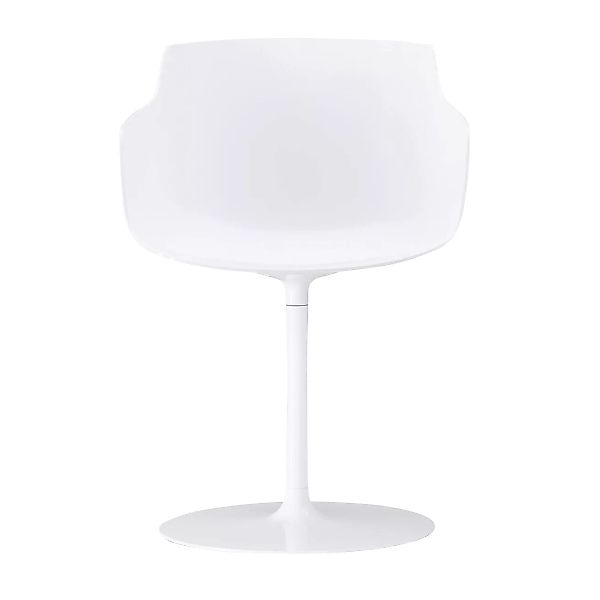 MDF Italia - Flow Slim Armlehnstuhl Tellerfuß - weiß/Sitzschale weiß/BxHxT günstig online kaufen