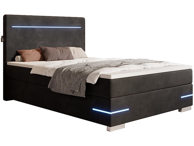 wonello Boxspringbett Portland, Samt Bett mit günstig online kaufen