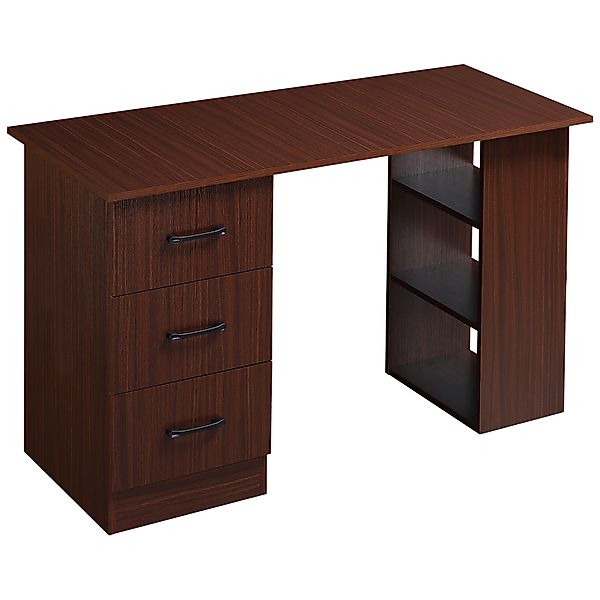HOMCOM Schreibtisch Büro mit 3 Schubladen und 3 umkehrbaren Regalen, 120 cm günstig online kaufen