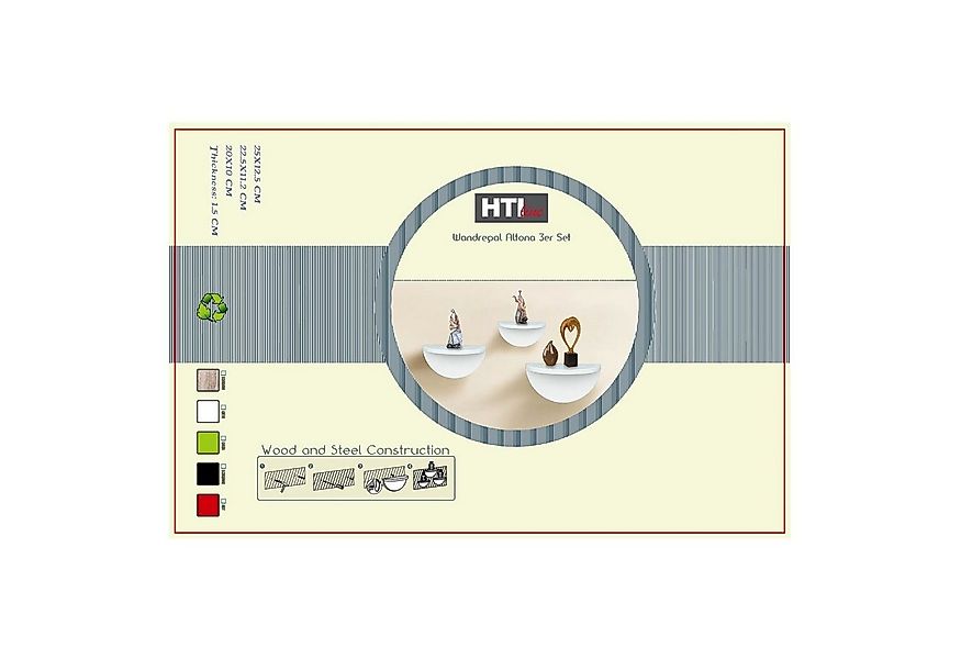 HTI-Living Wandregal Wandregal 3er Set Konsole Altona Rot, Set 3-tlg., Wand günstig online kaufen