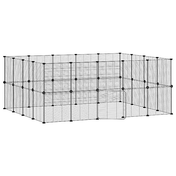 vidaXL 36-Tlg Haustierkäfig mit Tür Schwarz 35x35 cm Stahl Modell 4 günstig online kaufen