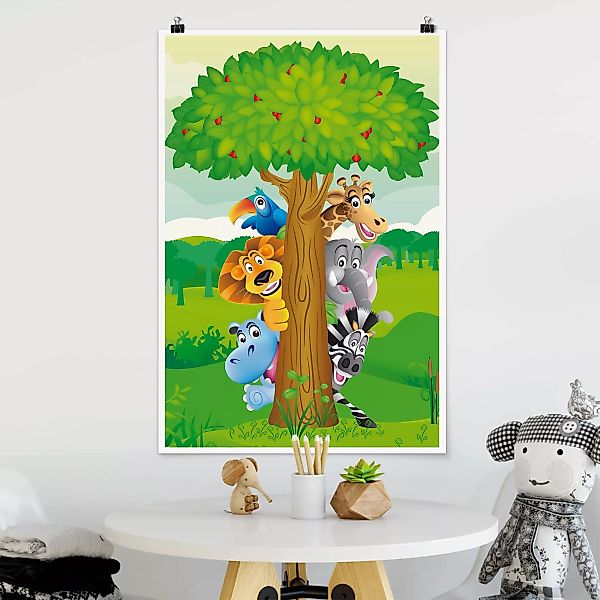 Poster Tiere - Hochformat No.BF1 Dschungeltiere günstig online kaufen