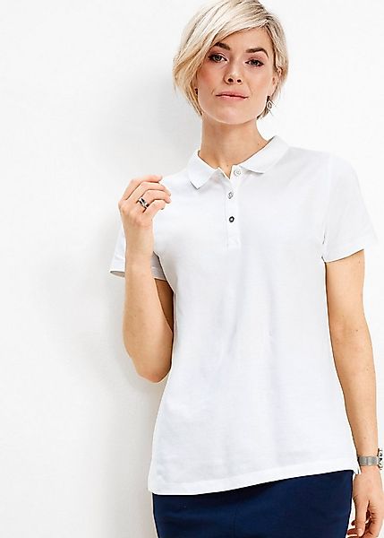 bonprix Poloshirt figurumspielende Passform, Kurzarm-Design, Polokragen günstig online kaufen