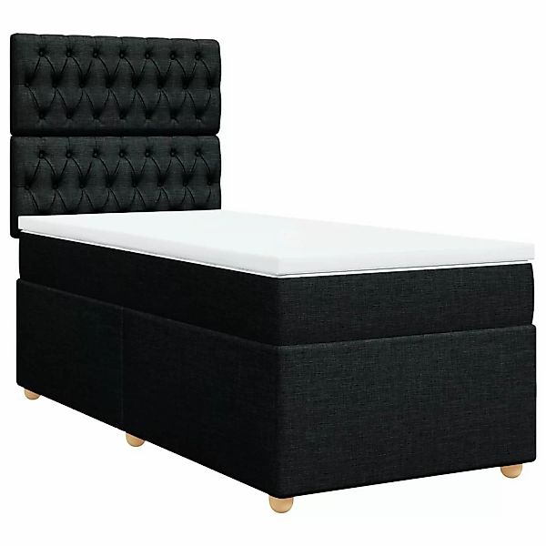 vidaXL Boxspringbett mit Matratze Schwarz 80x200 cm Stoff2097803 günstig online kaufen