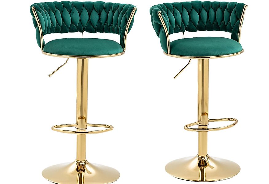 LVHOM Barhocker silber/goldene Stuhlbeine, Moderne Samt-Hochstuhl/Barstuhl günstig online kaufen