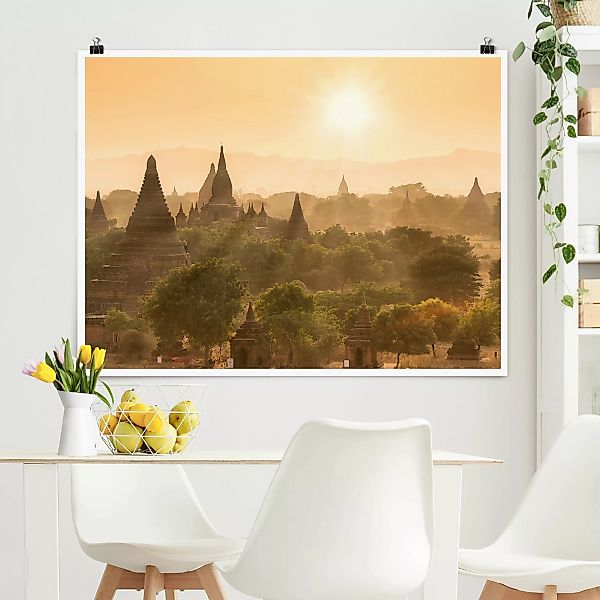 Poster Sonnenuntergang über Bagan günstig online kaufen