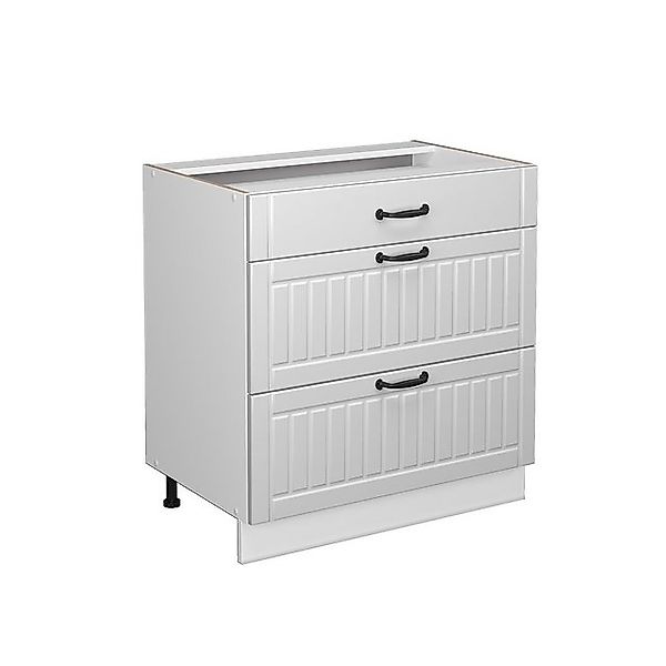 Vicco Badschrank Fame-Line Weiß Landhaus/Weiß 80 x 82 cm mit 3 Schubladen o günstig online kaufen