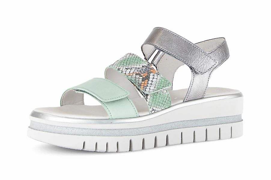 Gabor Keilsandalette Plateau, Riemchensandale, Sommerschuh mit Kontrastbesa günstig online kaufen