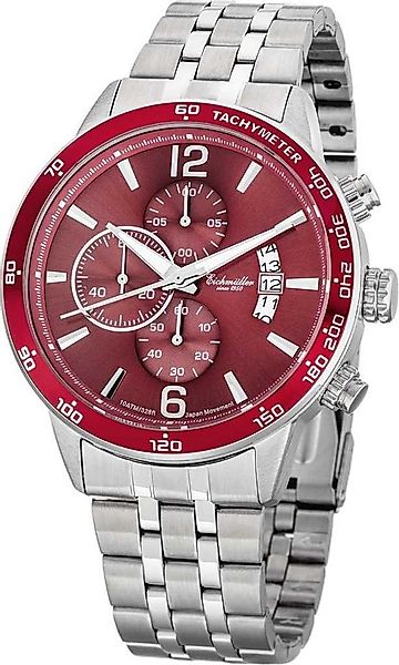 Eichmüller Chronograph Herrenuhr RE1118 rot 10 ATM Metallband 45 mm günstig online kaufen