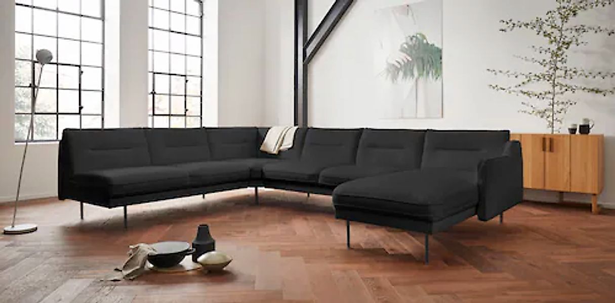 Home affaire Wohnlandschaft »Nordfyn U-Form« edles Design in 3 Bezugsqualit günstig online kaufen