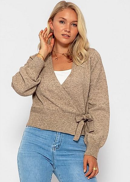 SASSYCLASSY Cardigan Oversize Wickelcardigan Damen Elegant Feinstrick Lässi günstig online kaufen