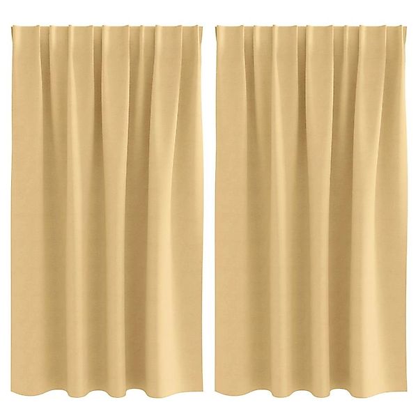 vidaXL Verdunkelungs-Vorhänge mit Ringen 2 Stk Beige 140 x 140 cm 4107423 günstig online kaufen