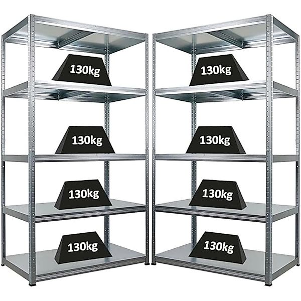 PROREGAL Mega Deal 2x Schwerlastregal Steel Eagle HxBxT 180x100x60cm Fachla günstig online kaufen