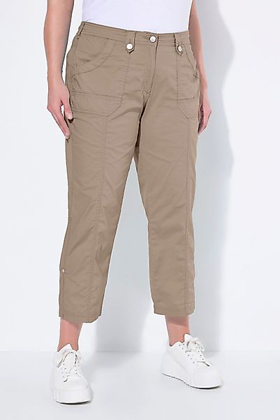Ulla Popken Funktionshose 7/8-Cargohose Krempelriegel Komfortbund günstig online kaufen