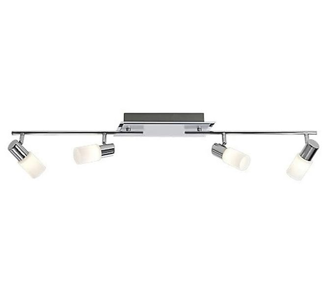Deckenleuchte 4x4,3W Aluminium gebürstet 1 Stück Aluminium / Glas Hellgrau, günstig online kaufen