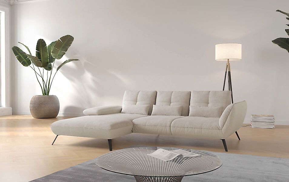 PLACES OF STYLE Ecksofa "Mikado L-Form" inkl. Sitztiefenverstellung und Arm günstig online kaufen