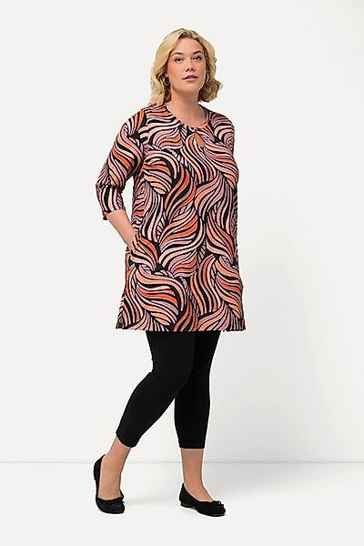 Ulla Popken Longshirt Longshirt gemustert Rundhals 3/4-Arm günstig online kaufen