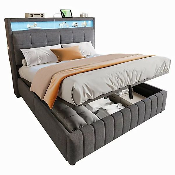 REDOM Polsterbett Funktionsbett,Stauraumbett,Doppelbett,Gästebett (Polsterb günstig online kaufen