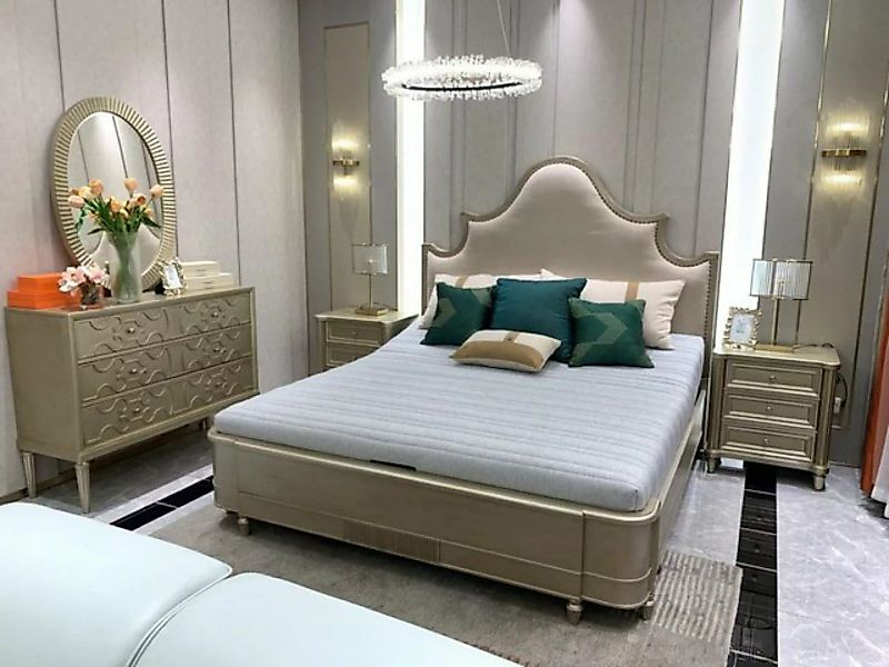 JVmoebel Bett, Design Doppel Hotel Betten Schlafzimmer Holz Möbel Bett Pols günstig online kaufen