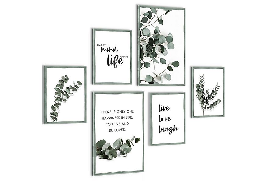 Novart Wandbild Eukalyptus Pflanze Grüne Blätter - KEIN EXTRA RAHMEN BENÖTI günstig online kaufen