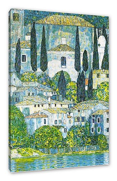 Pixxprint Leinwandbild Gustav Klimt - Kirche in Cassone Landschaft mit Zypr günstig online kaufen
