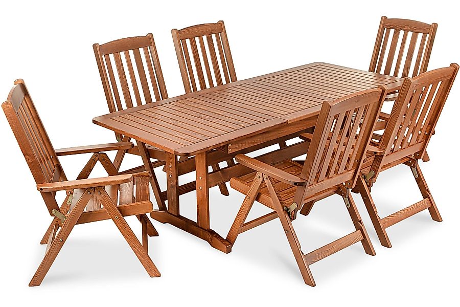 KONSIMO® Garten-Essgruppe ALCES Gartenmöbel-Set aus Massivholz, günstig online kaufen