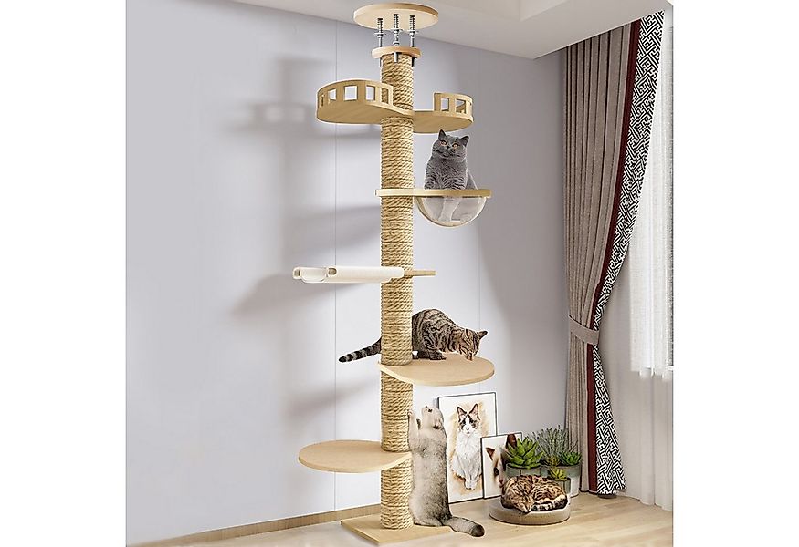 Rutaqian Kratzbaum Katzenhöhle, Kratzbaum Deckenhoch XXL für Große Katzen, günstig online kaufen